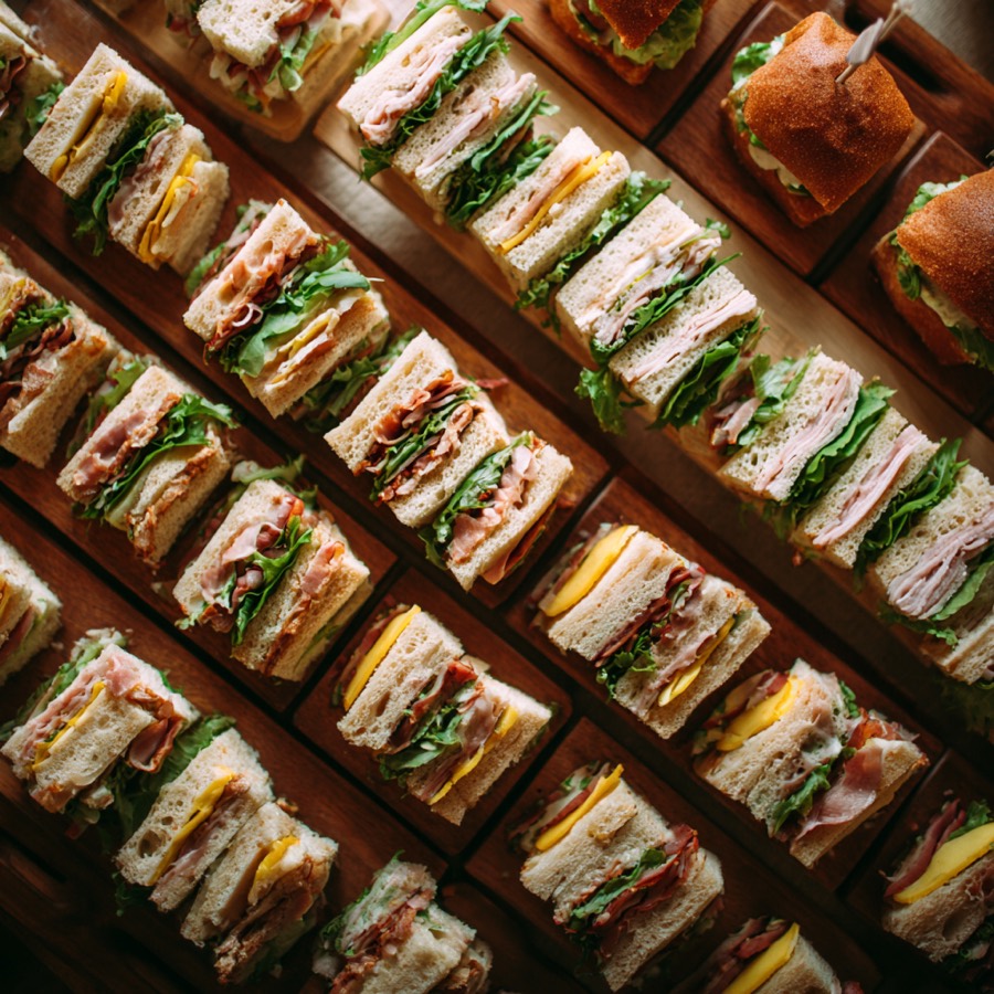 Platte mit belegten Sandwiches